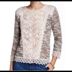 Anthropologie Emerson Lace Pullover Sweater